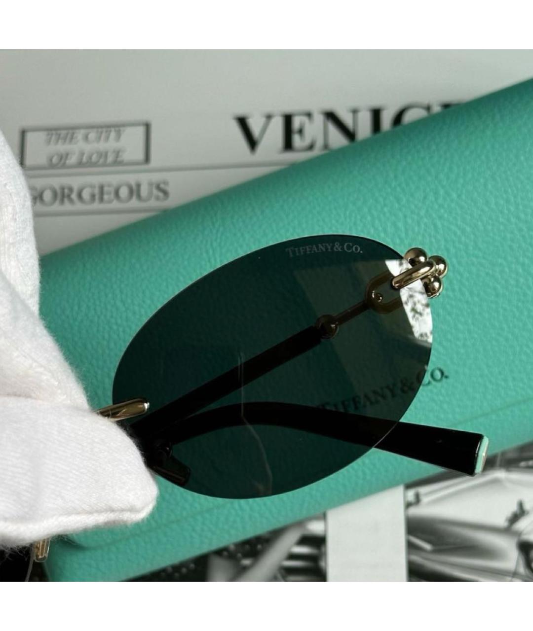 TIFFANY&CO Черные металлические солнцезащитные очки, фото 3