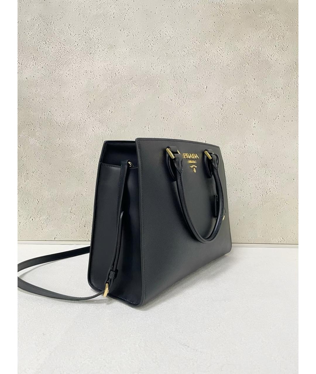 PRADA Черная кожаная сумка тоут, фото 3