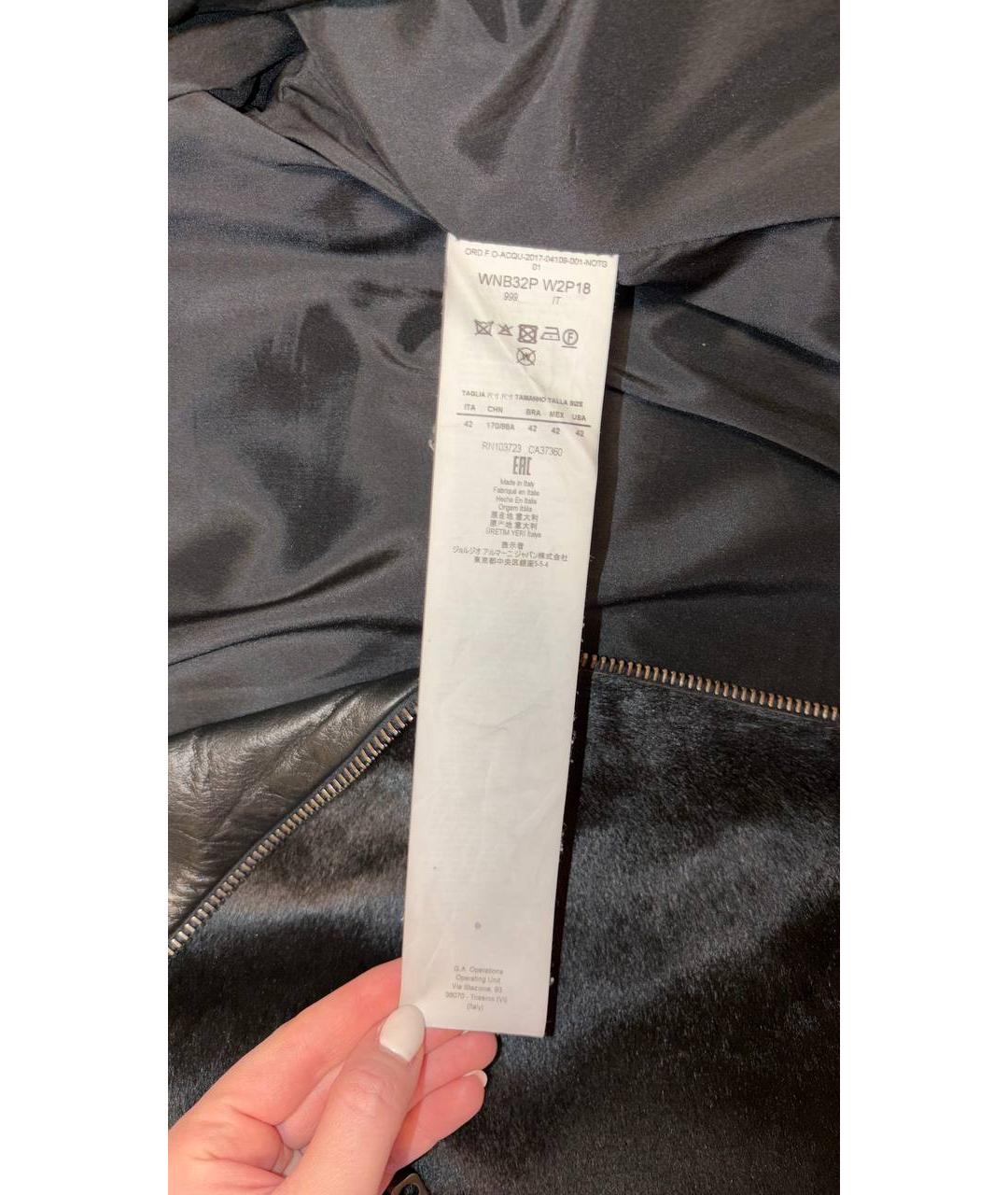 EMPORIO ARMANI Черная кожаная куртка, фото 6
