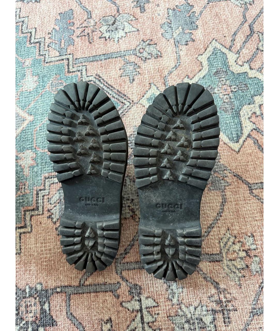 GUCCI Черные резиновые шлепанцы, фото 3