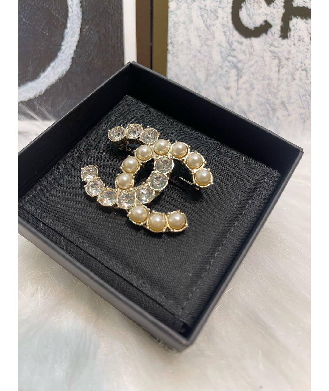 CHANEL Золотая металлическая булавка / брошь, фото 3