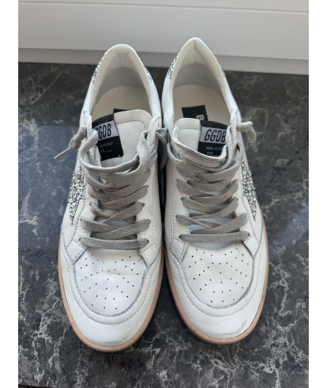 GOLDEN GOOSE Белые кожаные кеды, фото 2