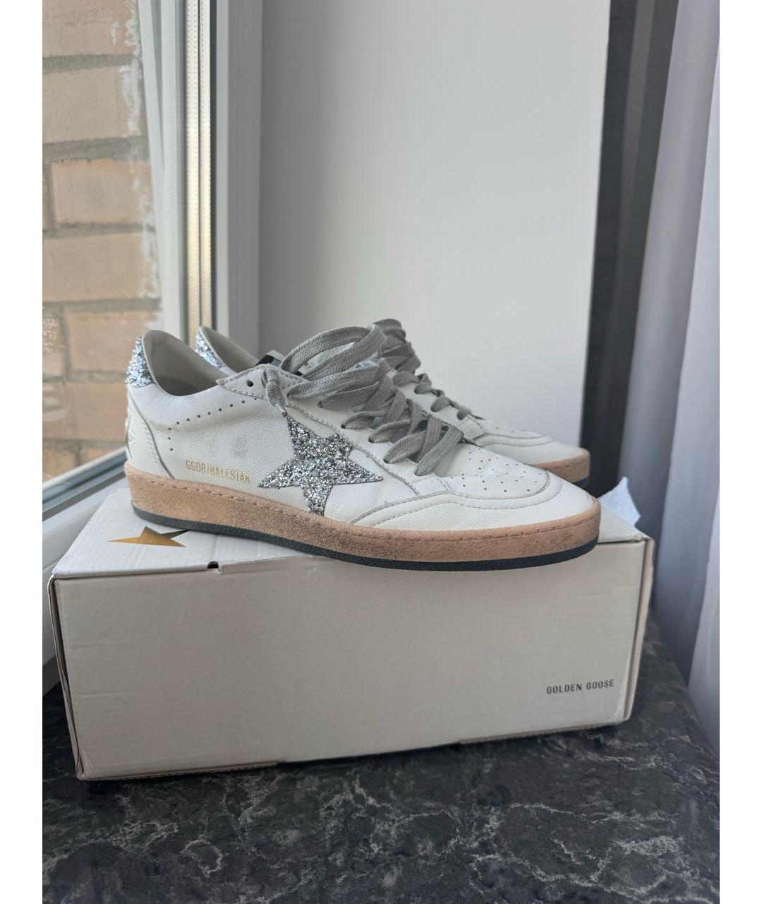 GOLDEN GOOSE Белые кожаные кеды, фото 4