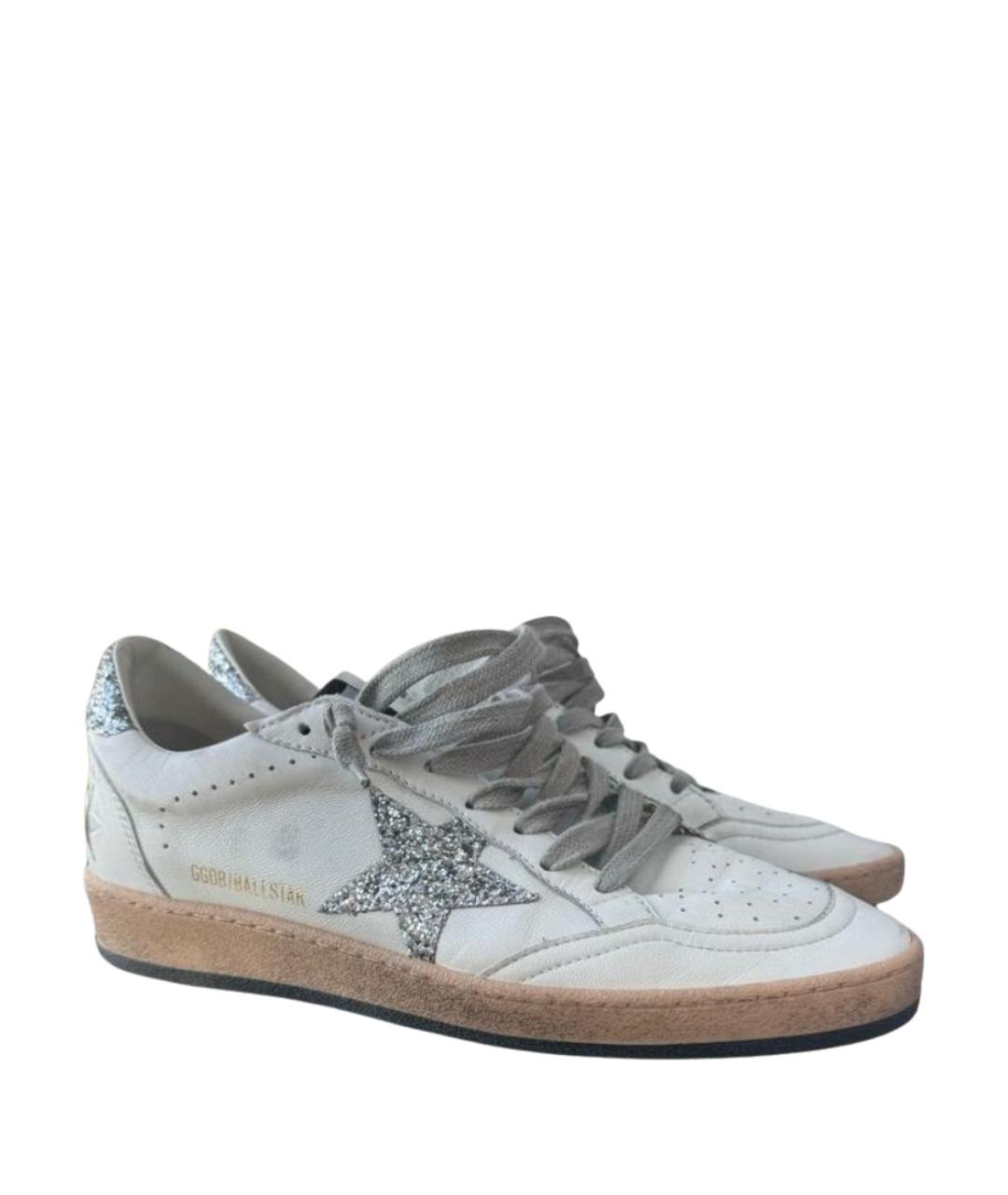 GOLDEN GOOSE Белые кожаные кеды, фото 1