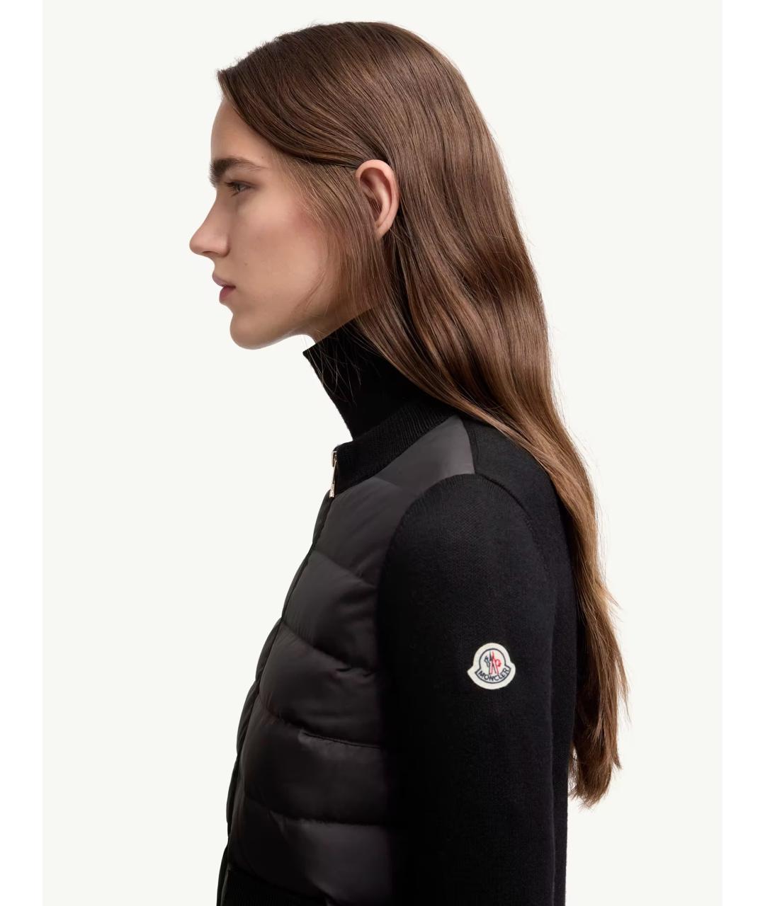 MONCLER Черный полиамидовый кардиган, фото 4