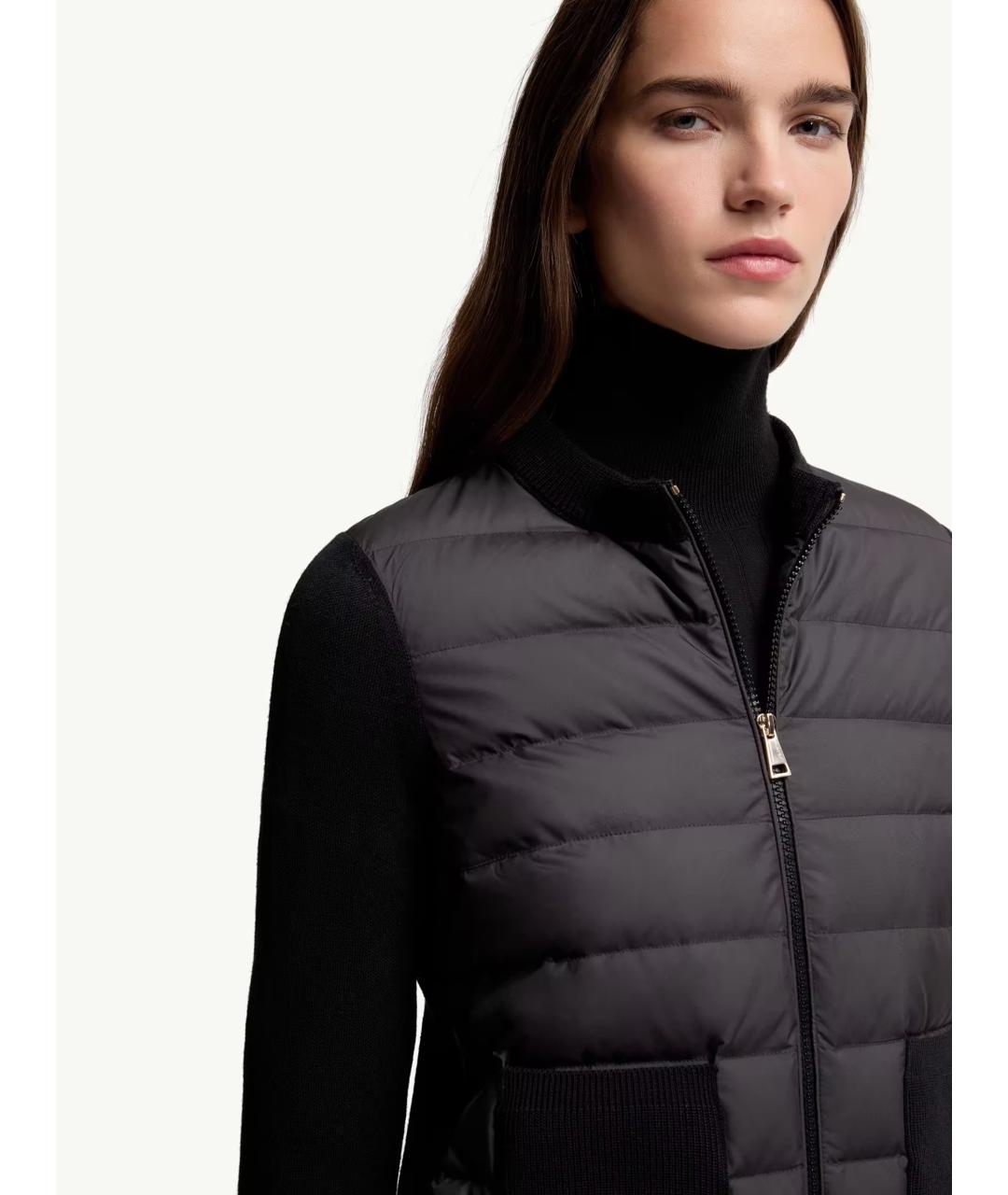 MONCLER Черный полиамидовый кардиган, фото 6
