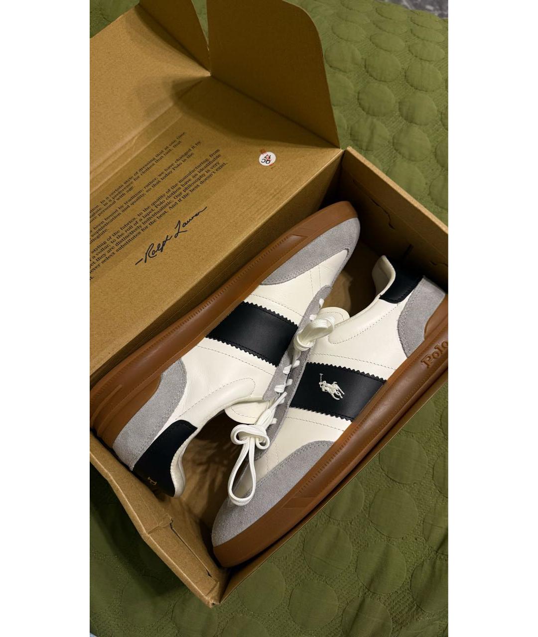 POLO RALPH LAUREN Серые замшевые низкие кроссовки / кеды, фото 2