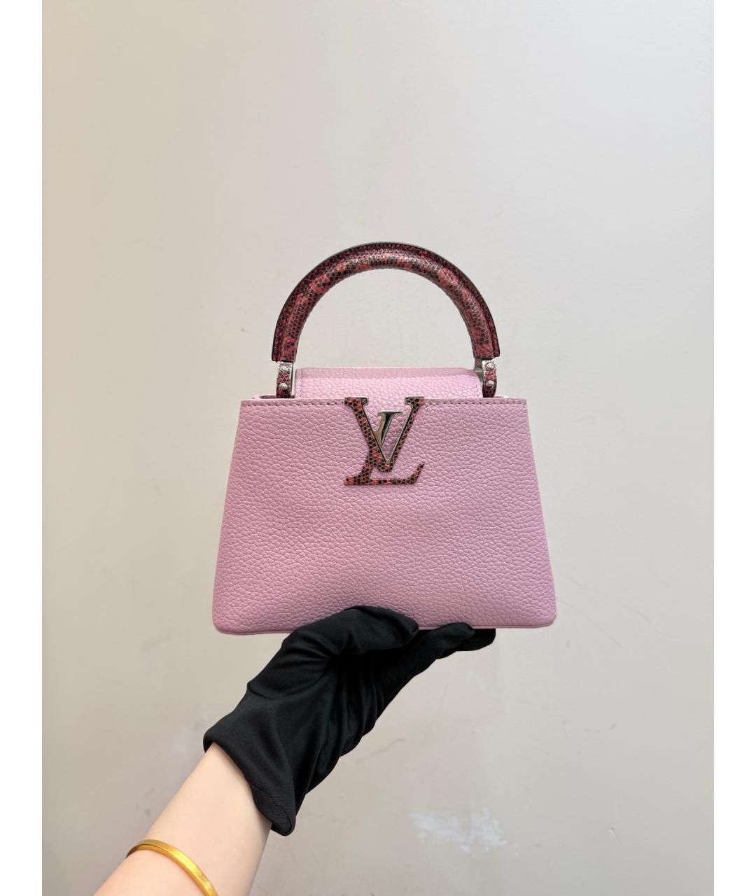 LOUIS VUITTON Фиолетовая кожаная сумка тоут, фото 10