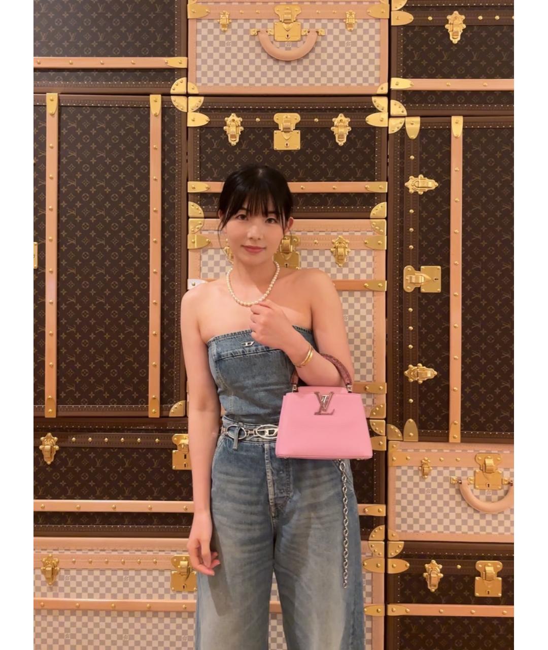 LOUIS VUITTON Фиолетовая кожаная сумка тоут, фото 9