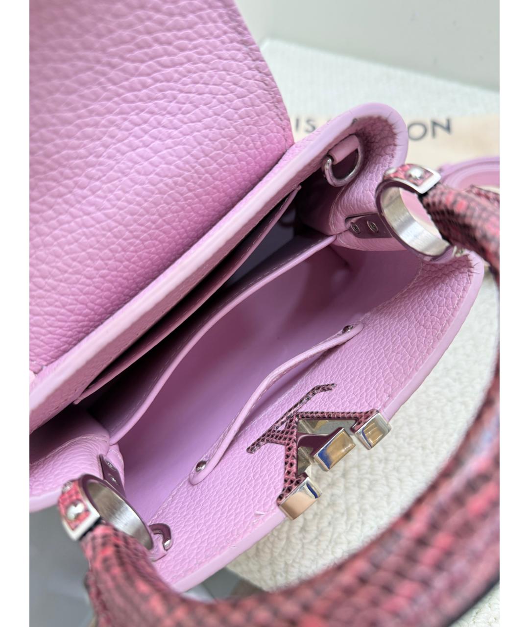LOUIS VUITTON Фиолетовая кожаная сумка тоут, фото 8