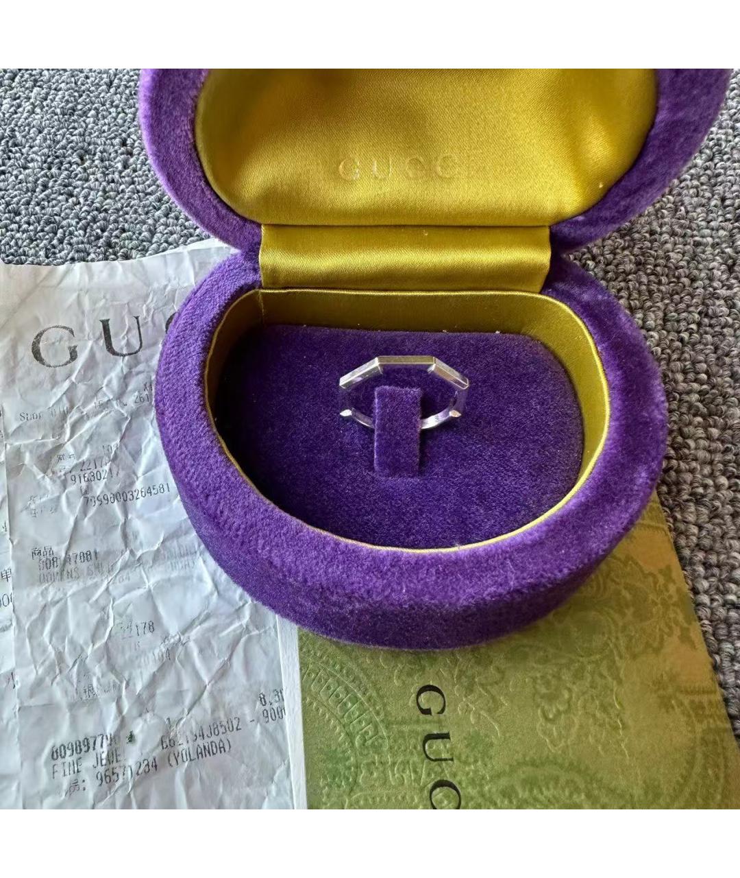 GUCCI Серебряное кольцо из белого золота, фото 2