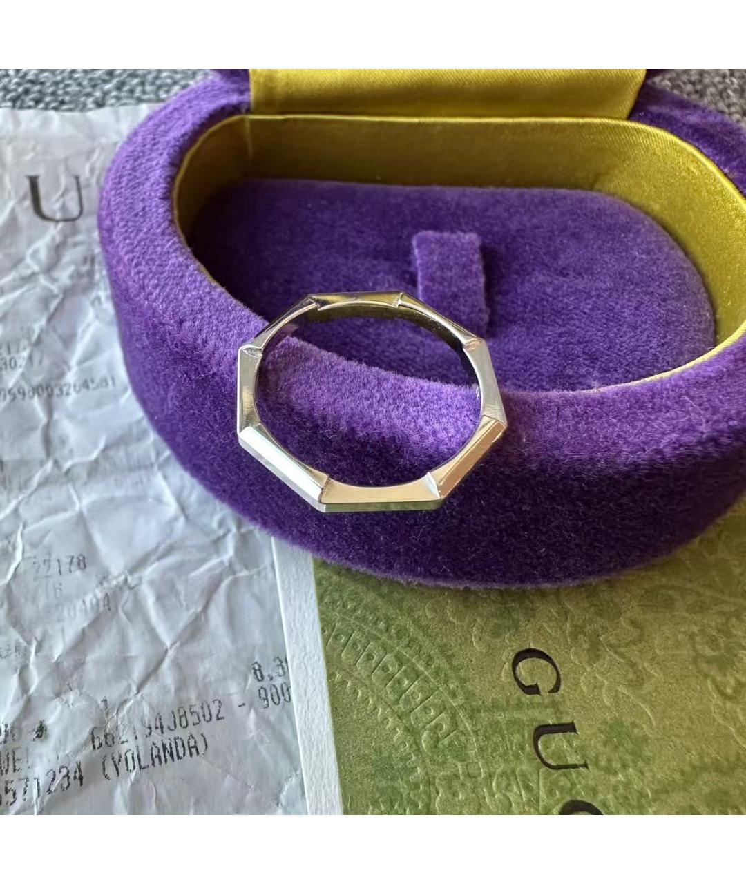 GUCCI Серебряное кольцо из белого золота, фото 3