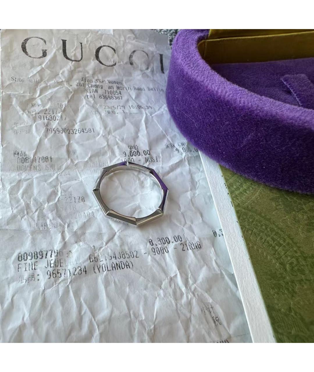 GUCCI Серебряное кольцо из белого золота, фото 4