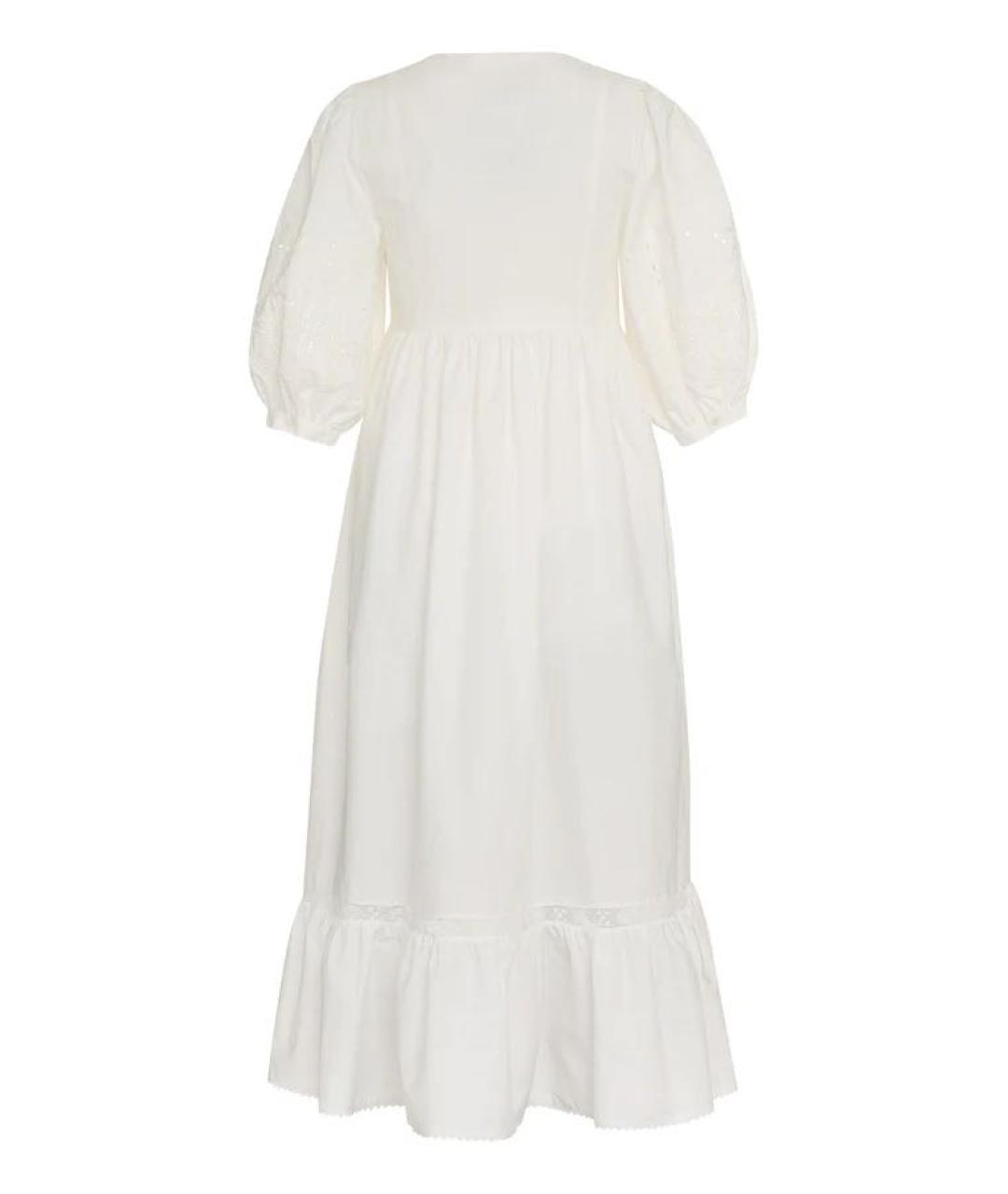 WEEKEND MAX MARA Белое хлопковое повседневное платье, фото 2