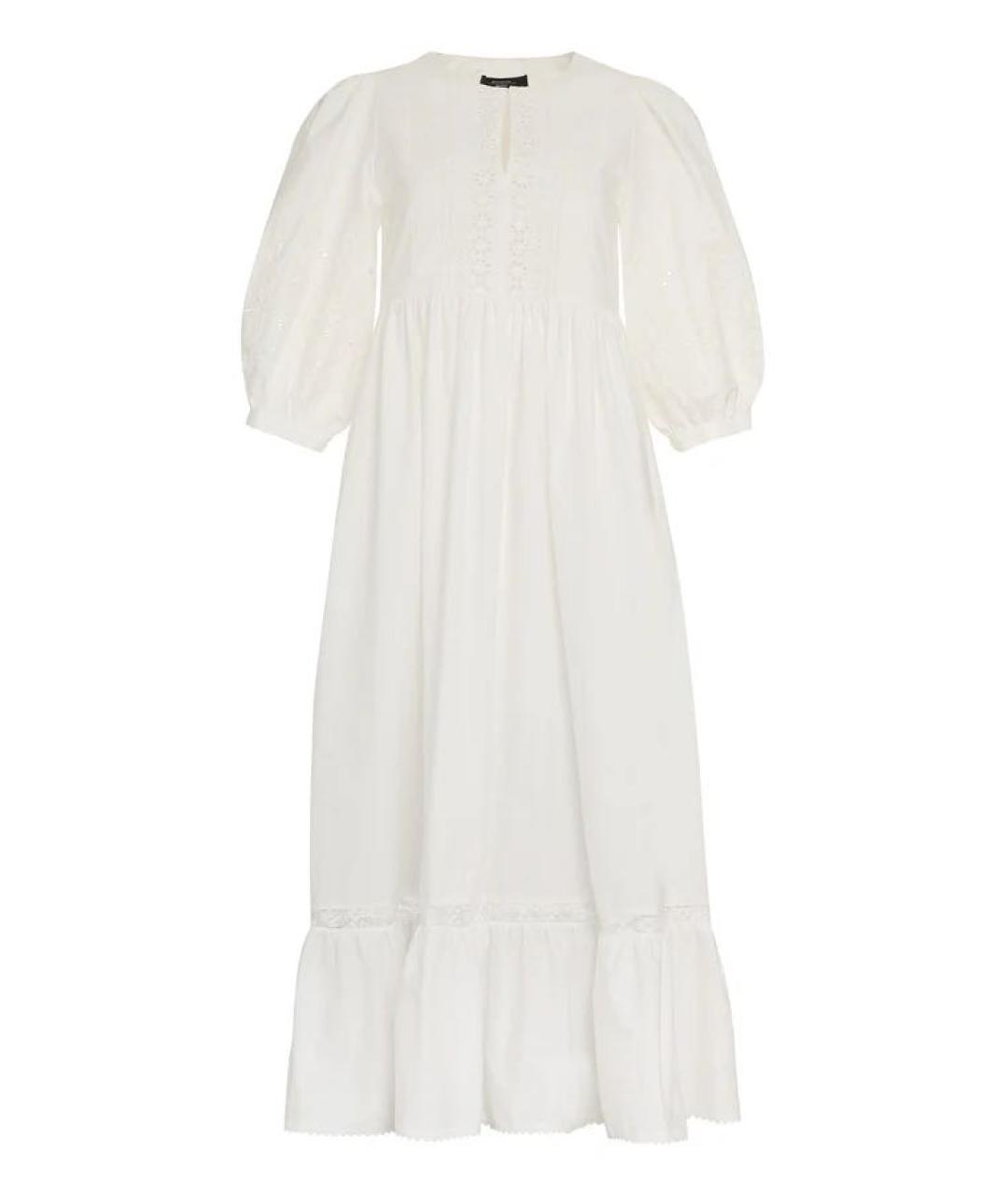 WEEKEND MAX MARA Белое хлопковое повседневное платье, фото 5