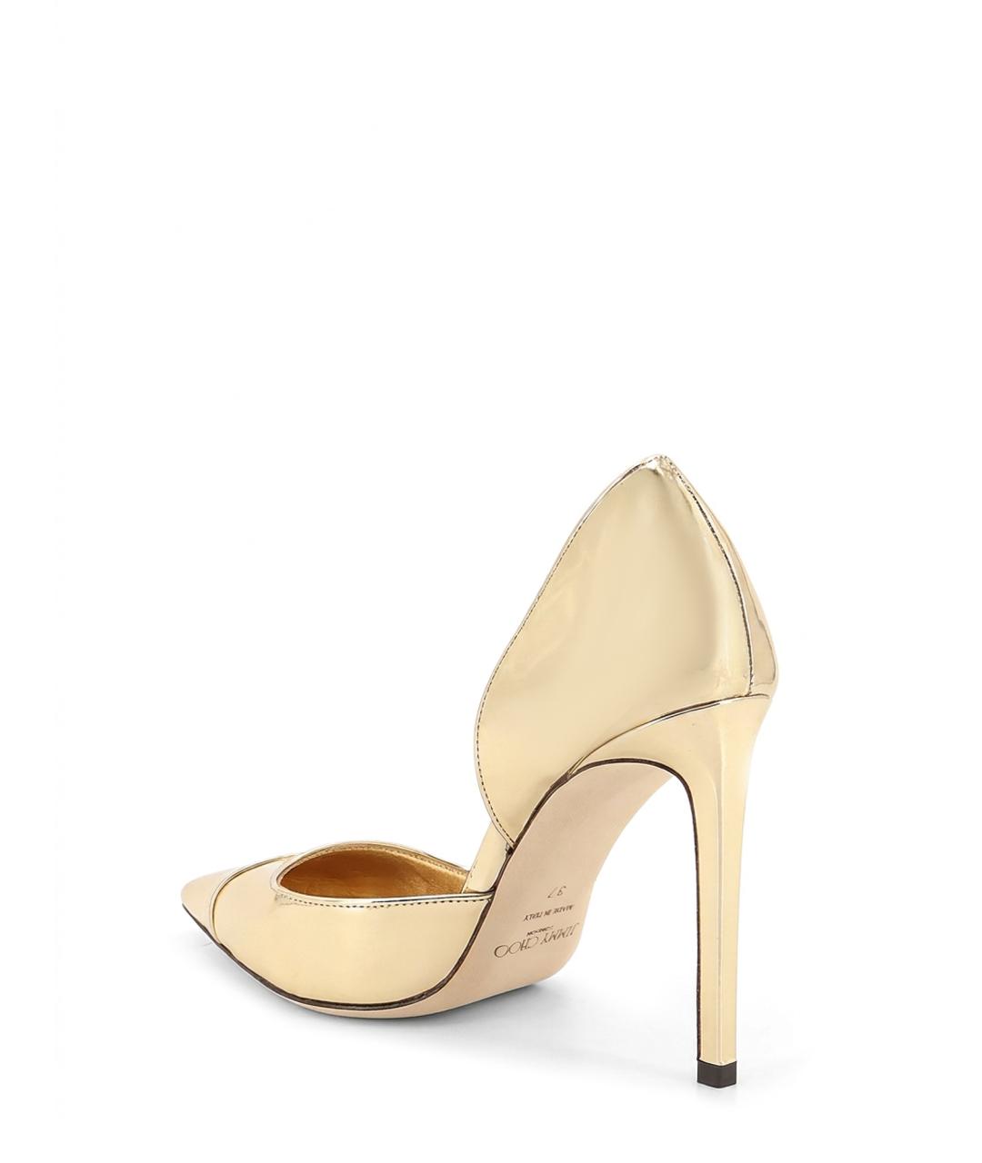 JIMMY CHOO Золотые кожаные туфли, фото 3