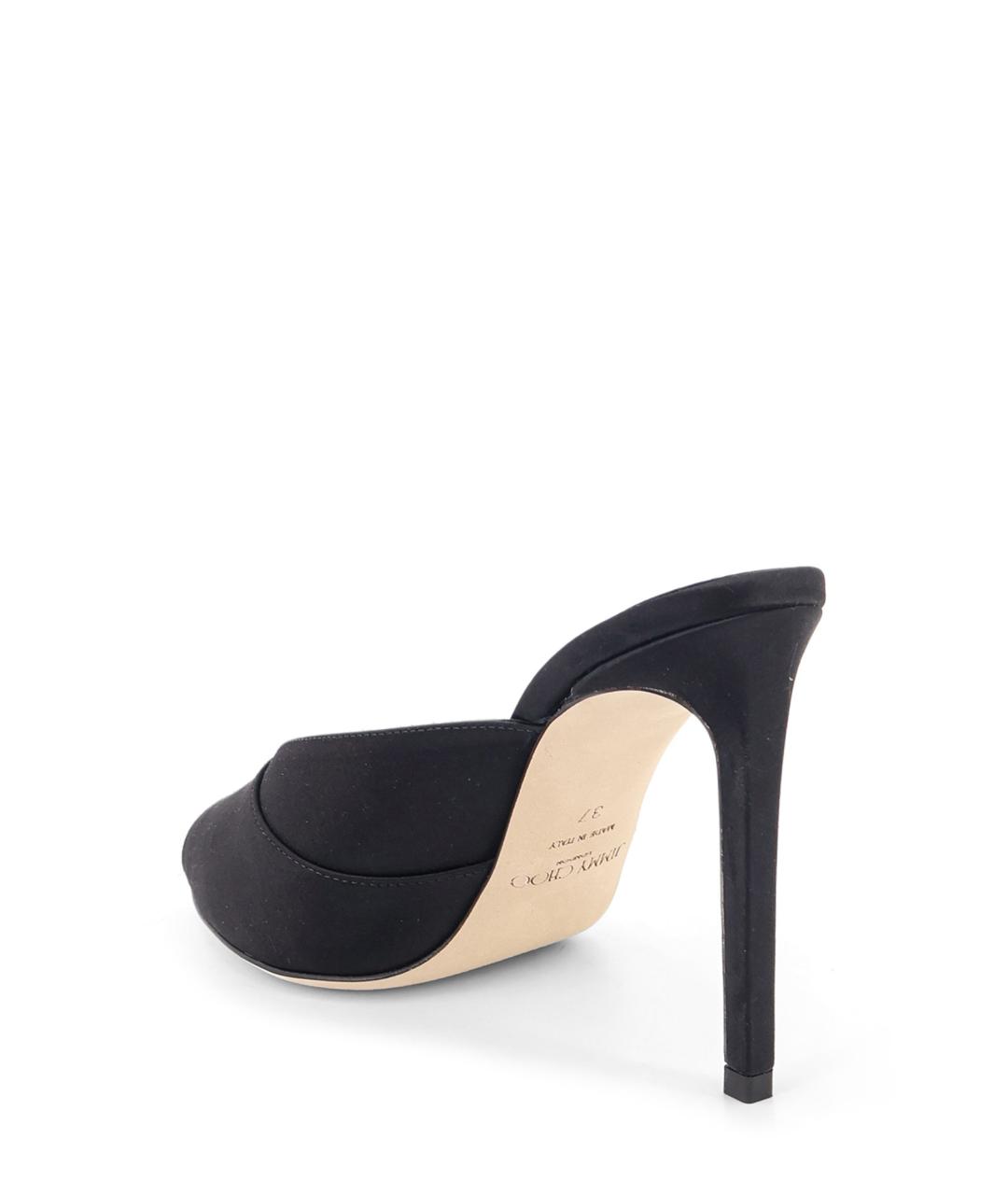 JIMMY CHOO Черные текстильные мюли, фото 3