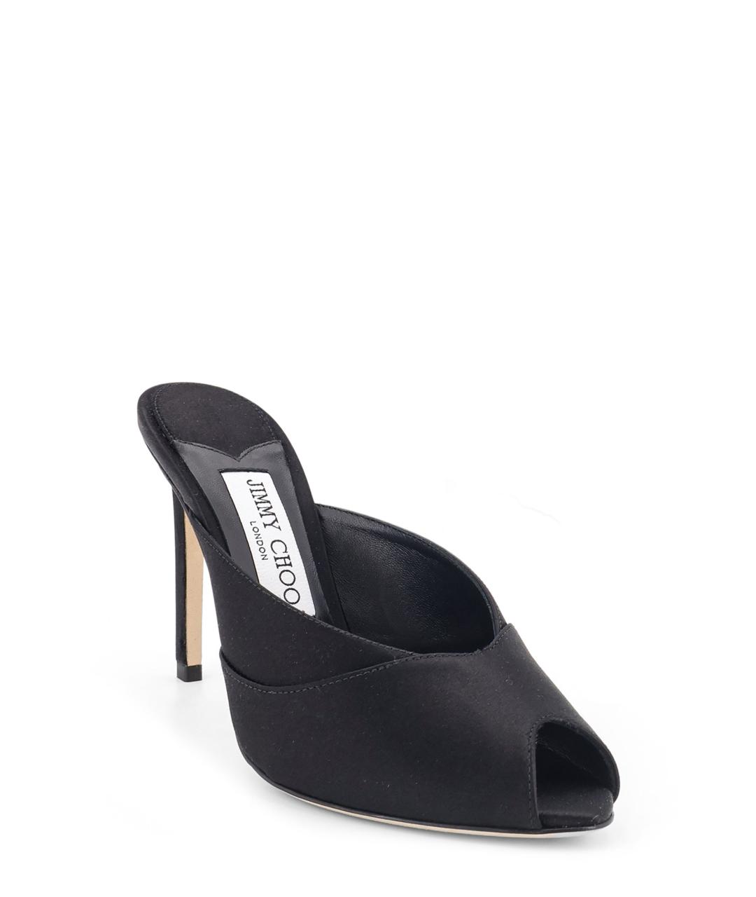 JIMMY CHOO Черные текстильные мюли, фото 2