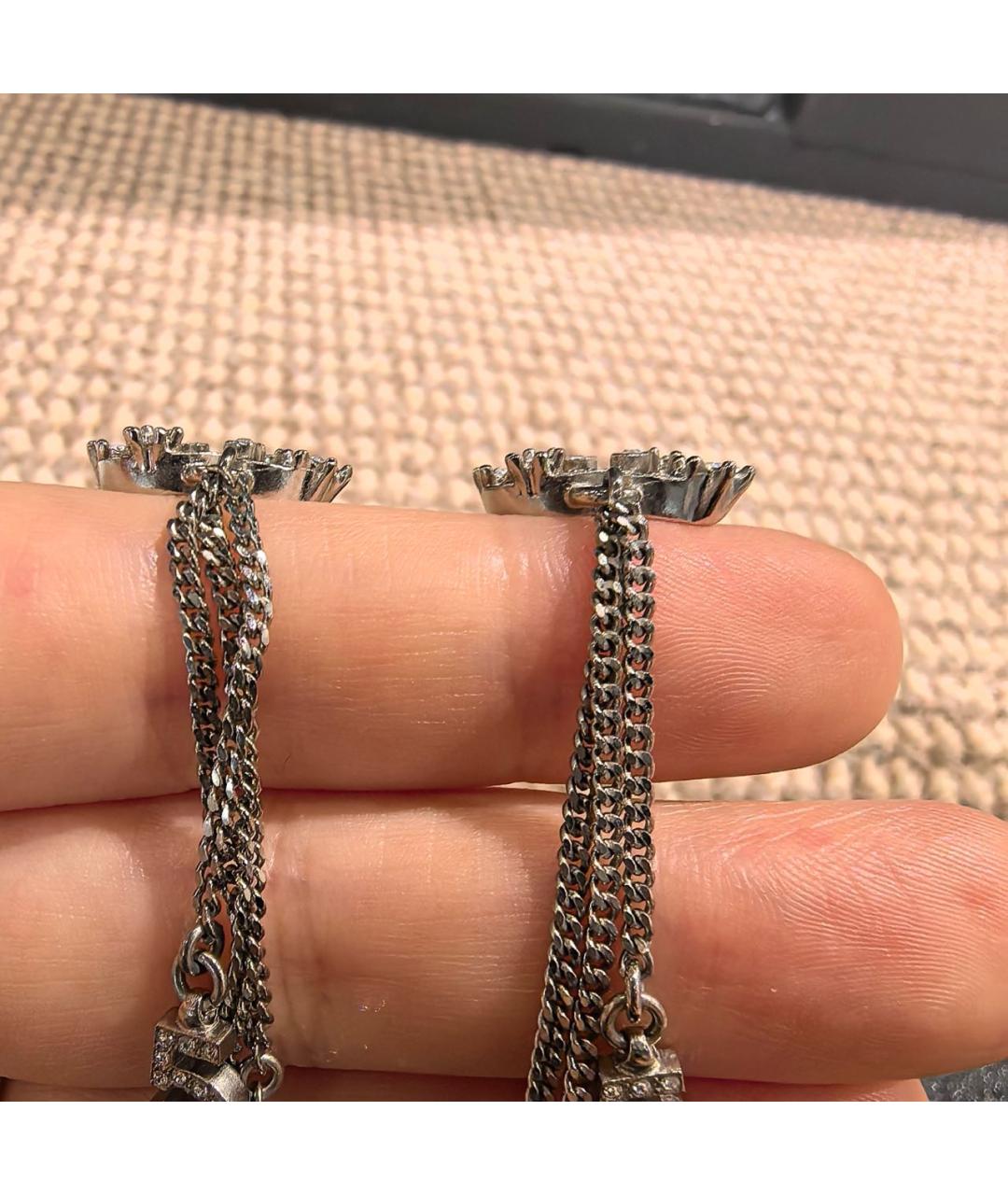 CHANEL Серебряные металлические серьги, фото 3