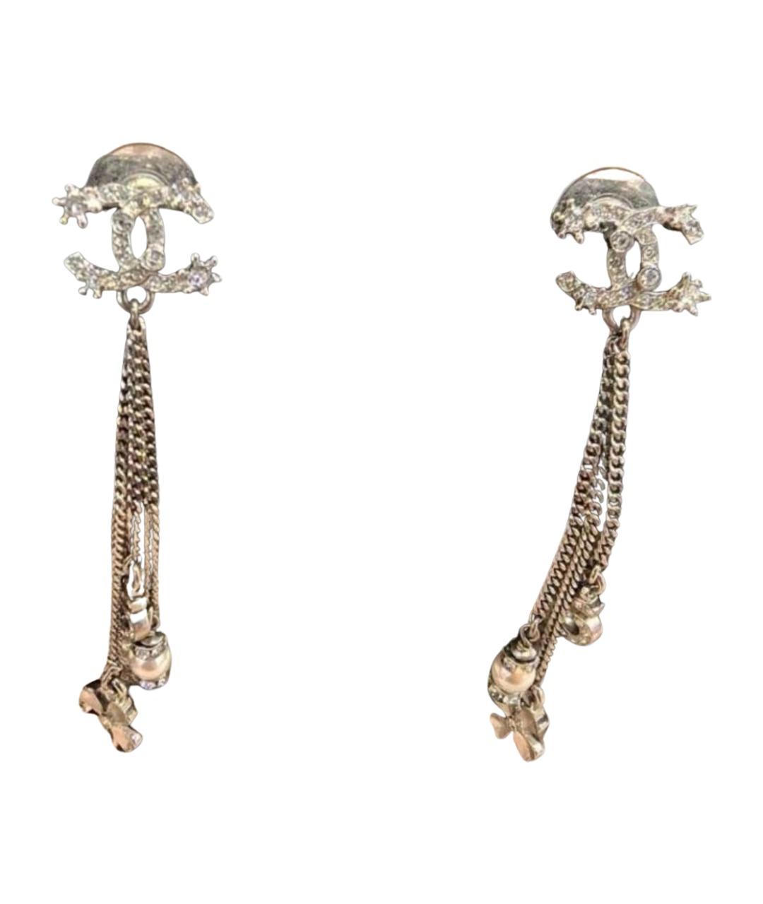 CHANEL Серебряные металлические серьги, фото 1