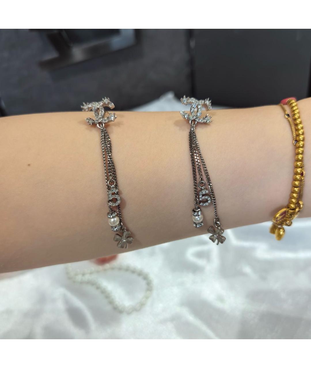 CHANEL Серебряные металлические серьги, фото 5