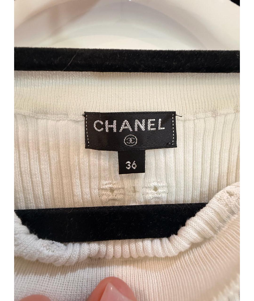 CHANEL Белая хлопковая футболка, фото 3