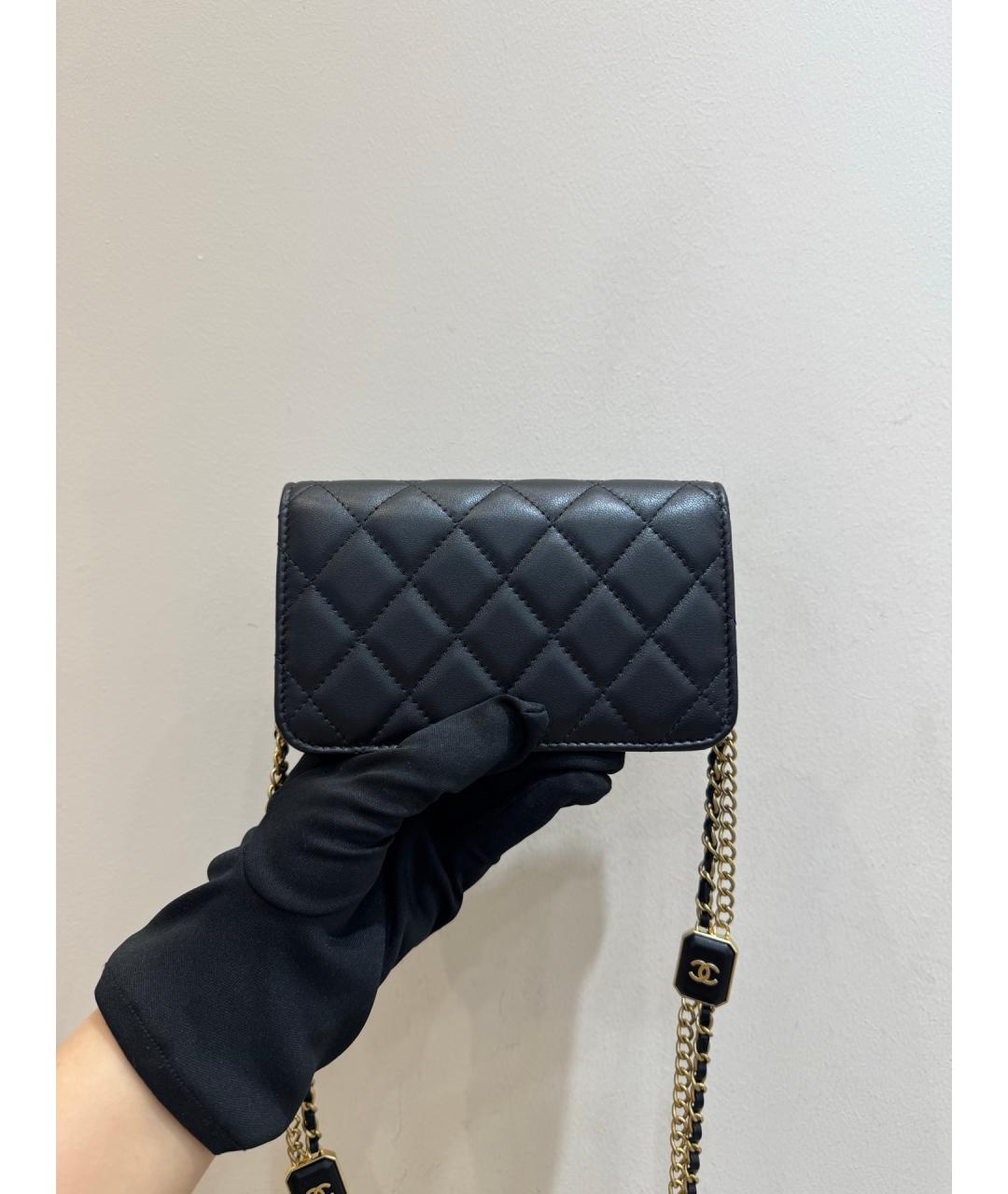 CHANEL Черная кожаная сумка через плечо, фото 3