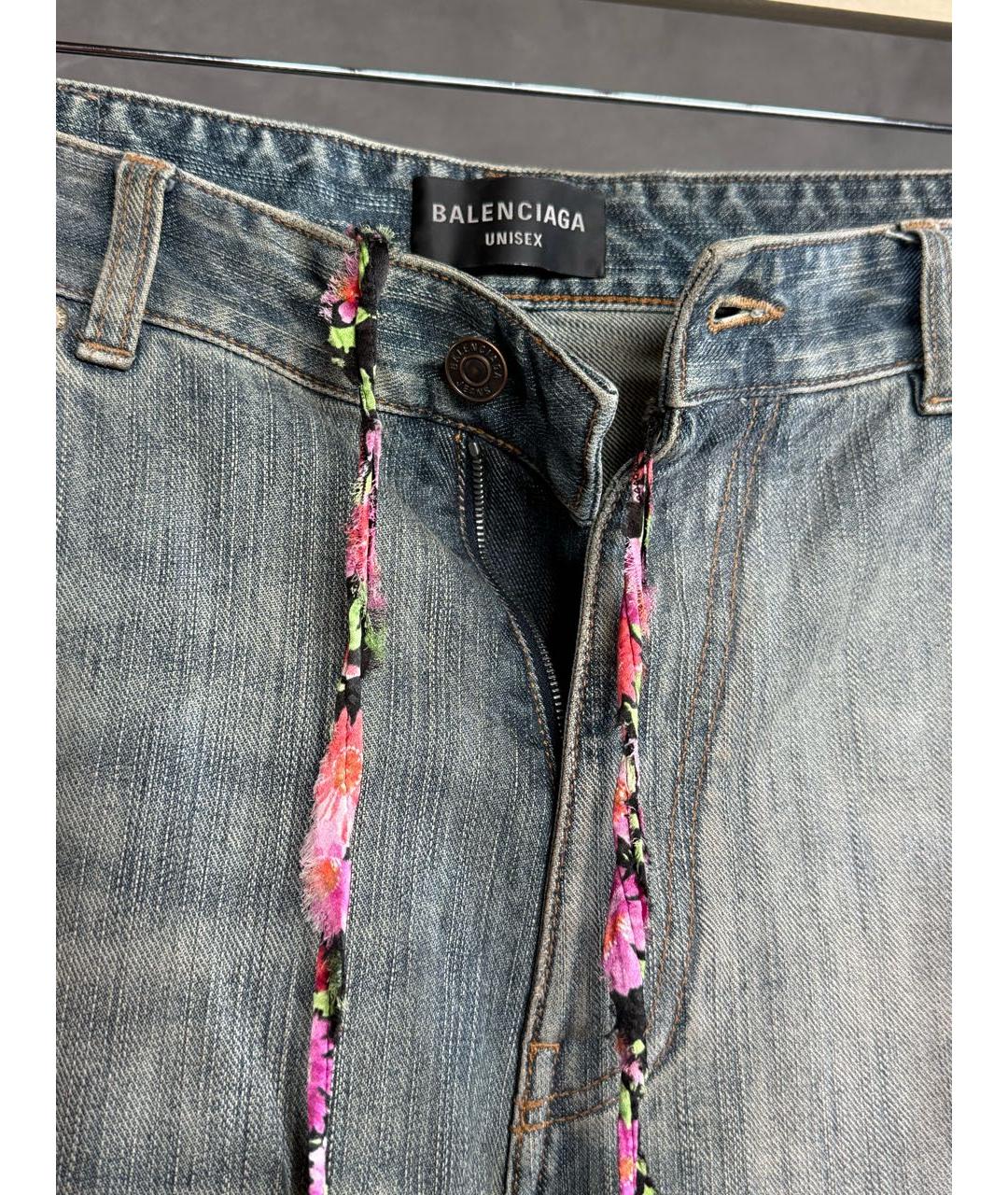 BALENCIAGA Голубые хлопковые джинсы, фото 4