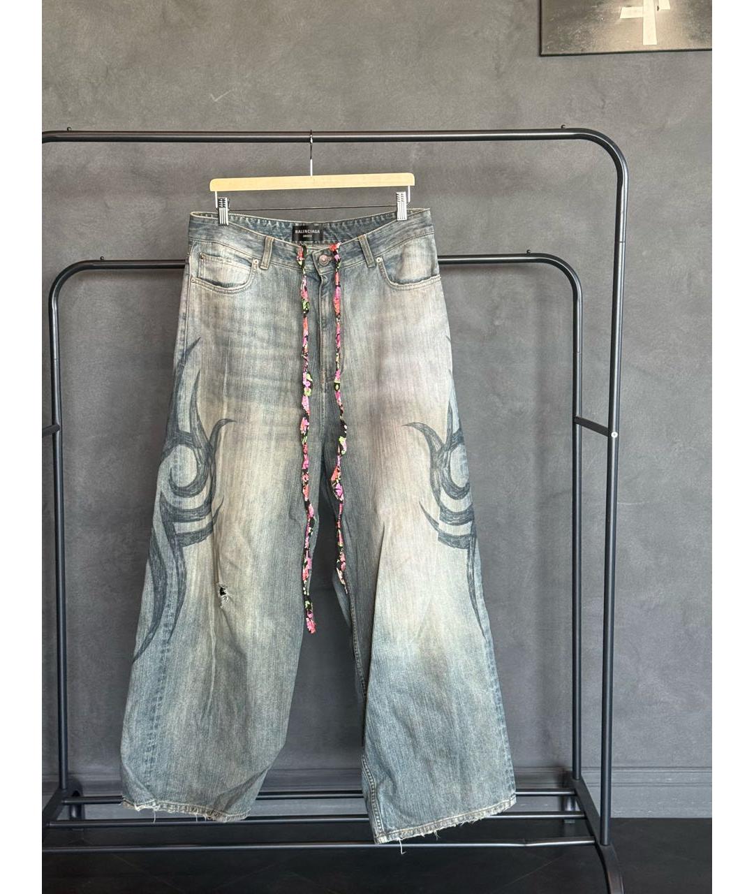 BALENCIAGA Голубые хлопковые джинсы, фото 8