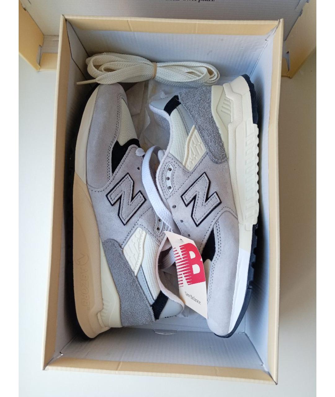 NEW BALANCE Серые замшевые кроссовки, фото 5