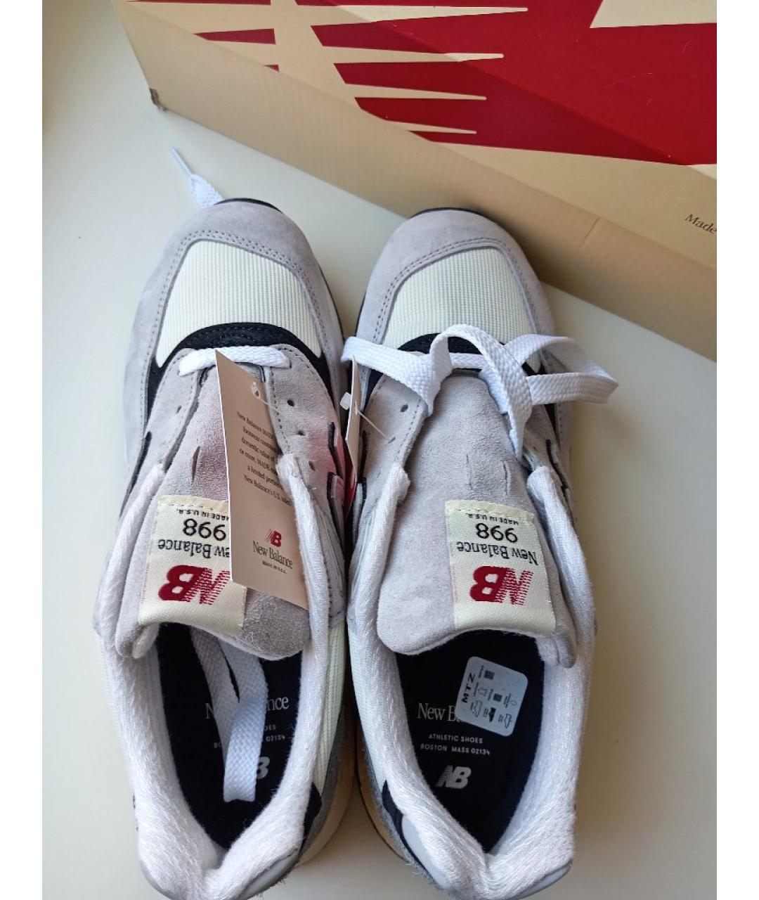 NEW BALANCE Серые замшевые кроссовки, фото 3