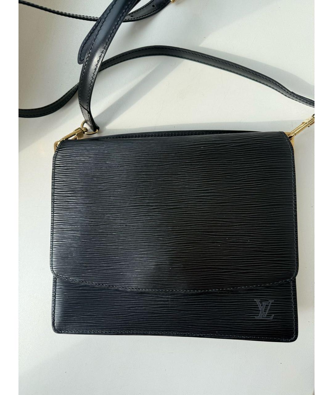 LOUIS VUITTON Черная кожаная сумка через плечо, фото 7