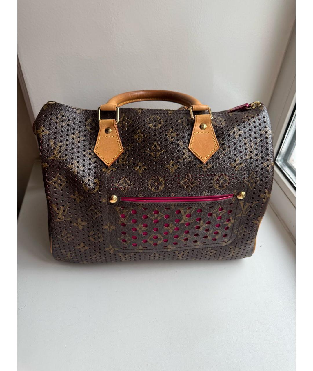 LOUIS VUITTON Бежевая кожаная сумка с короткими ручками, фото 6