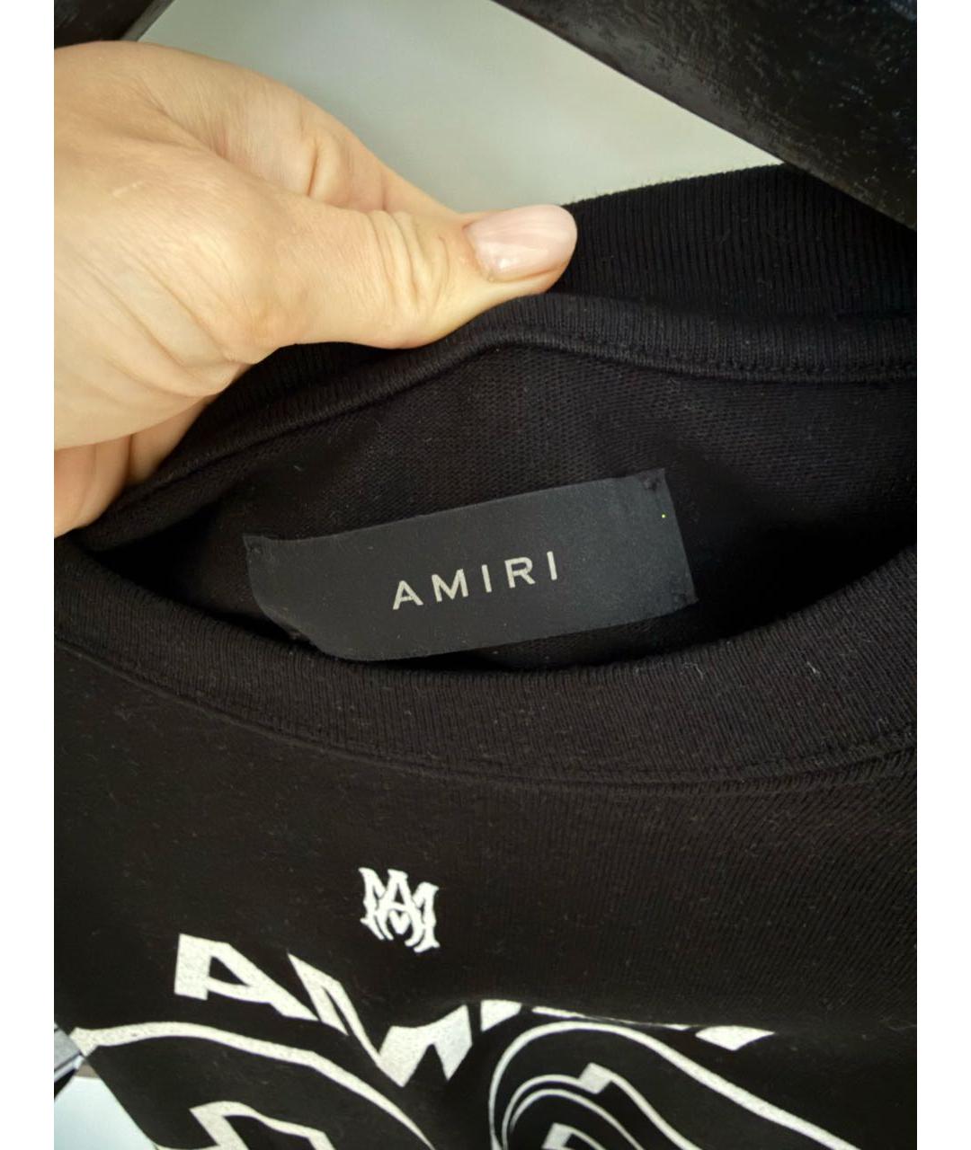 AMIRI Черная хлопковая футболка, фото 4