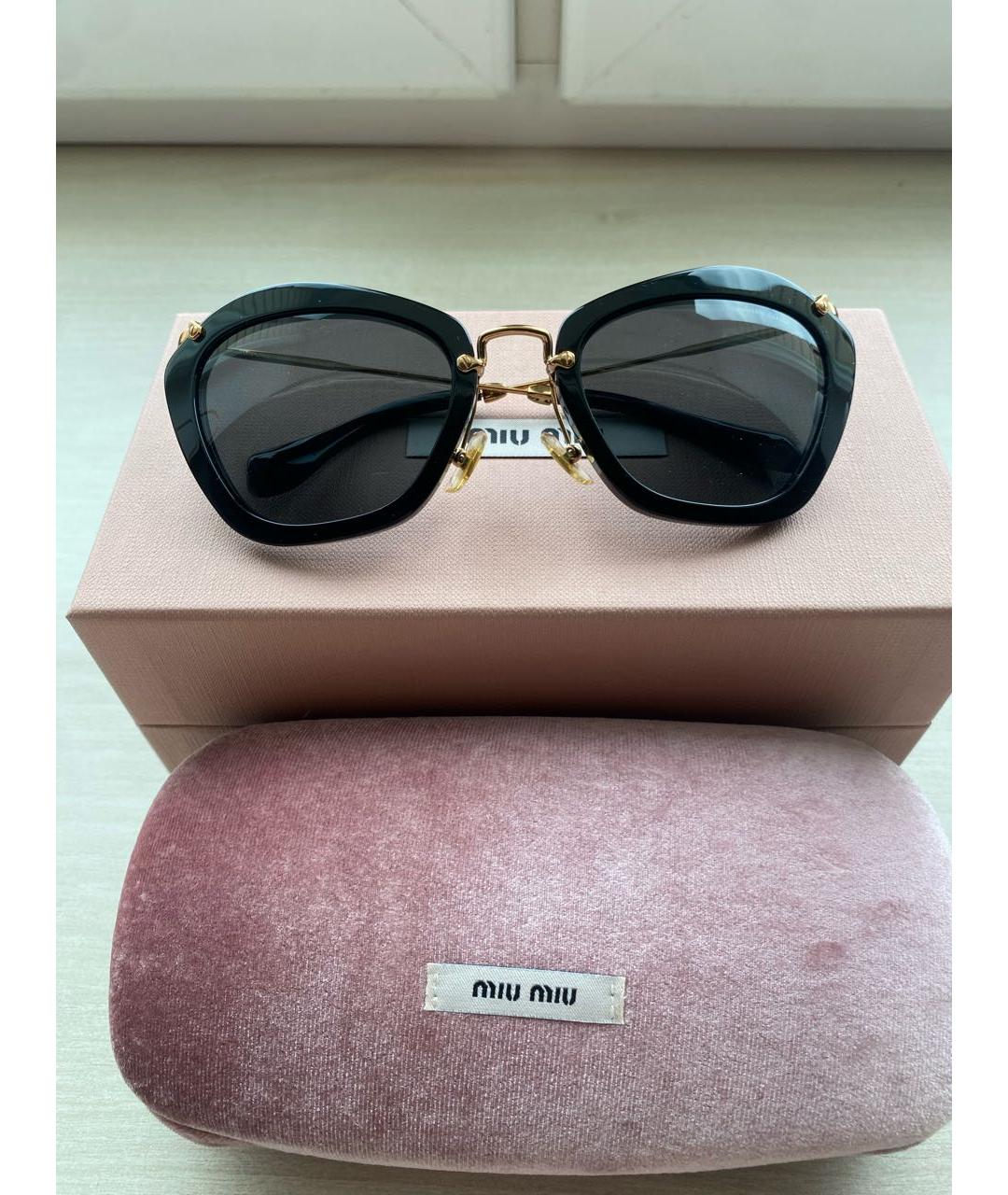 MIU MIU Черные пластиковые солнцезащитные очки, фото 6