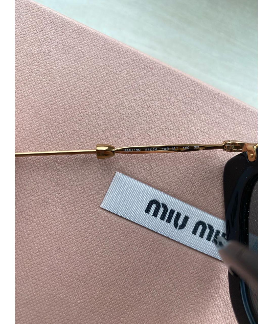MIU MIU Черные пластиковые солнцезащитные очки, фото 5