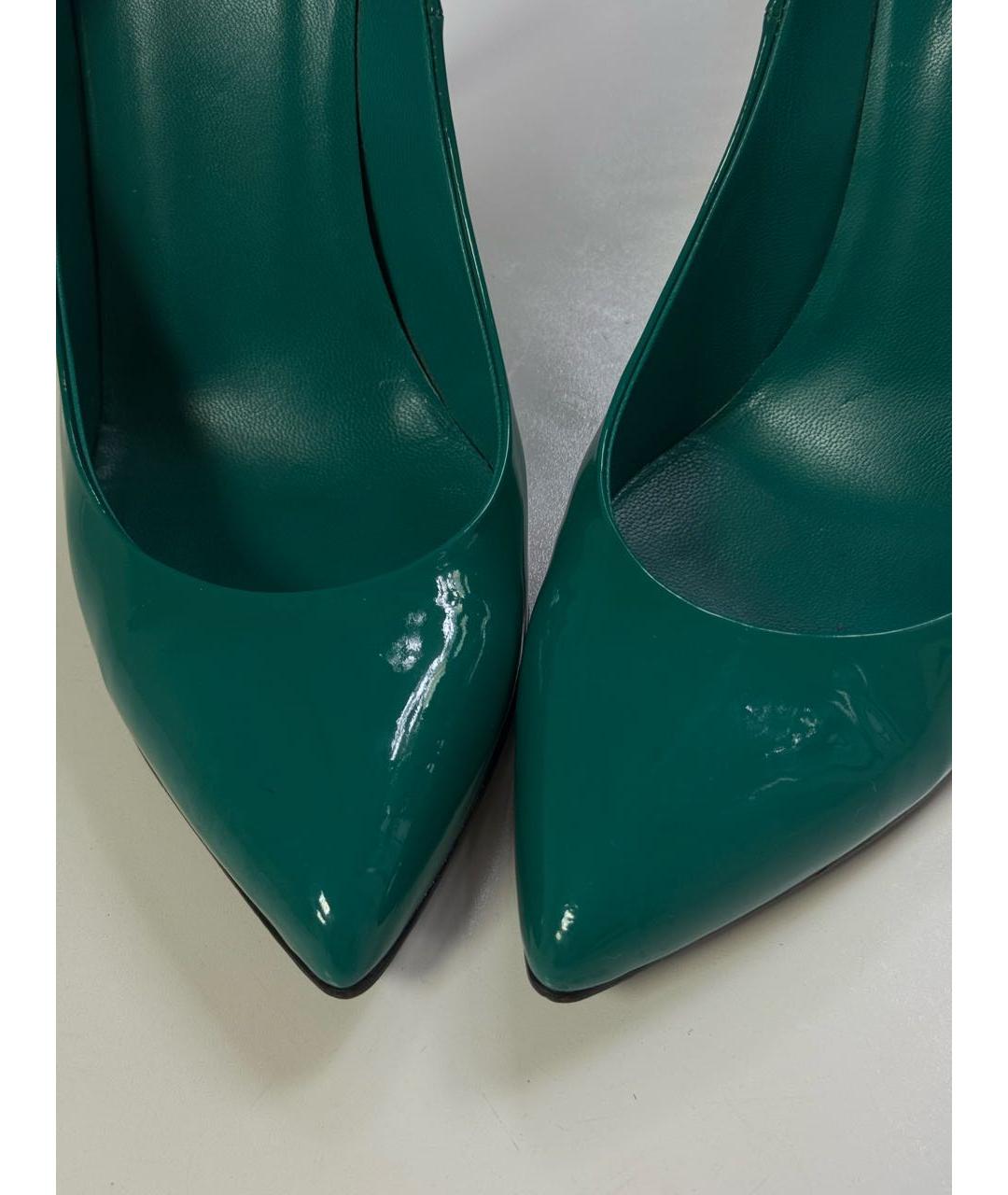 GUCCI Зеленые туфли из лакированной кожи, фото 2