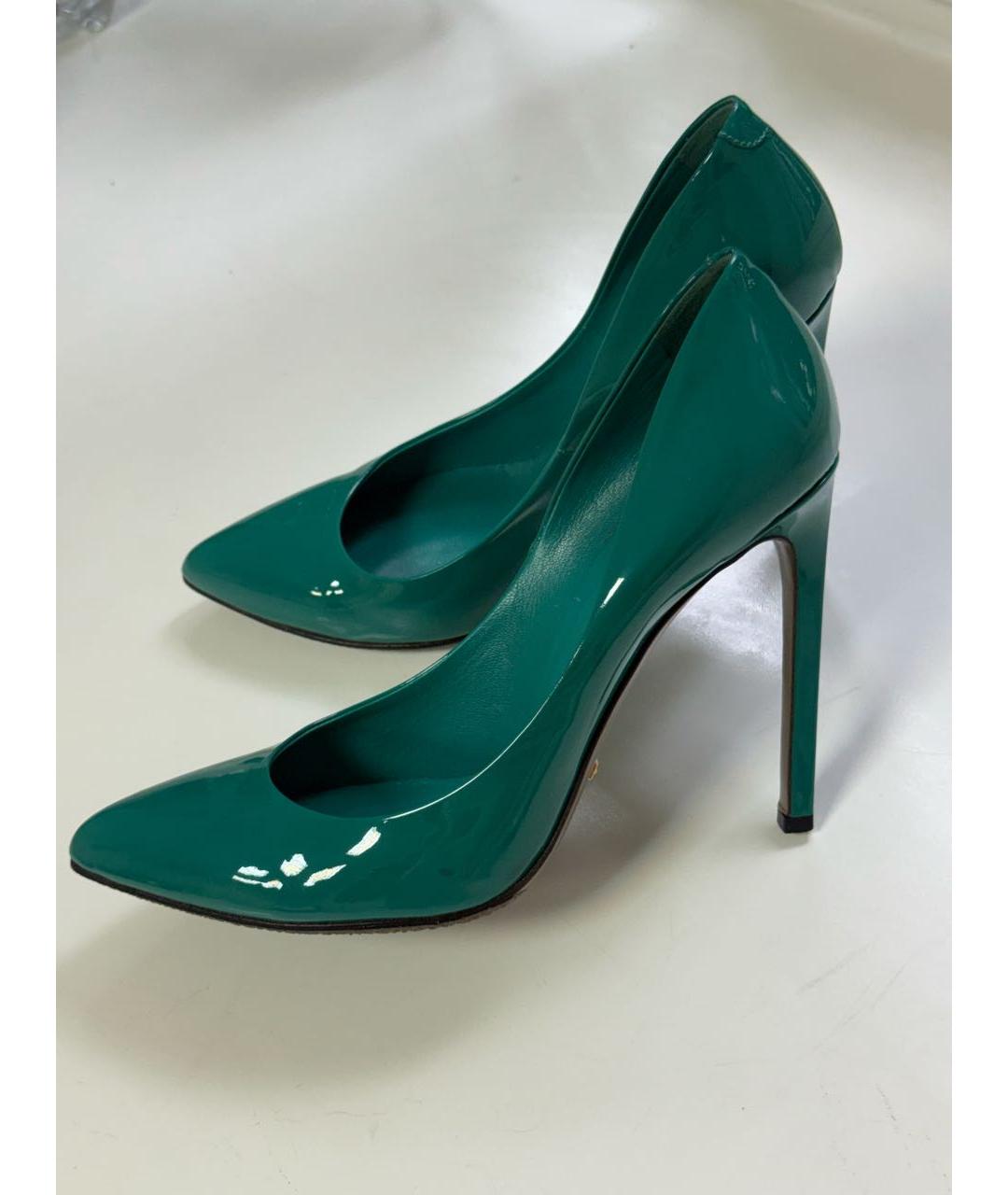 GUCCI Зеленые туфли из лакированной кожи, фото 5