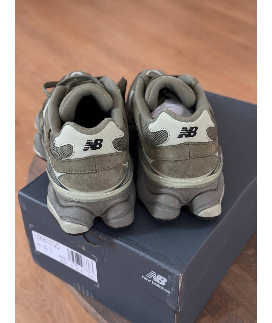 NEW BALANCE Хаки кожаные низкие кроссовки / кеды, фото 2