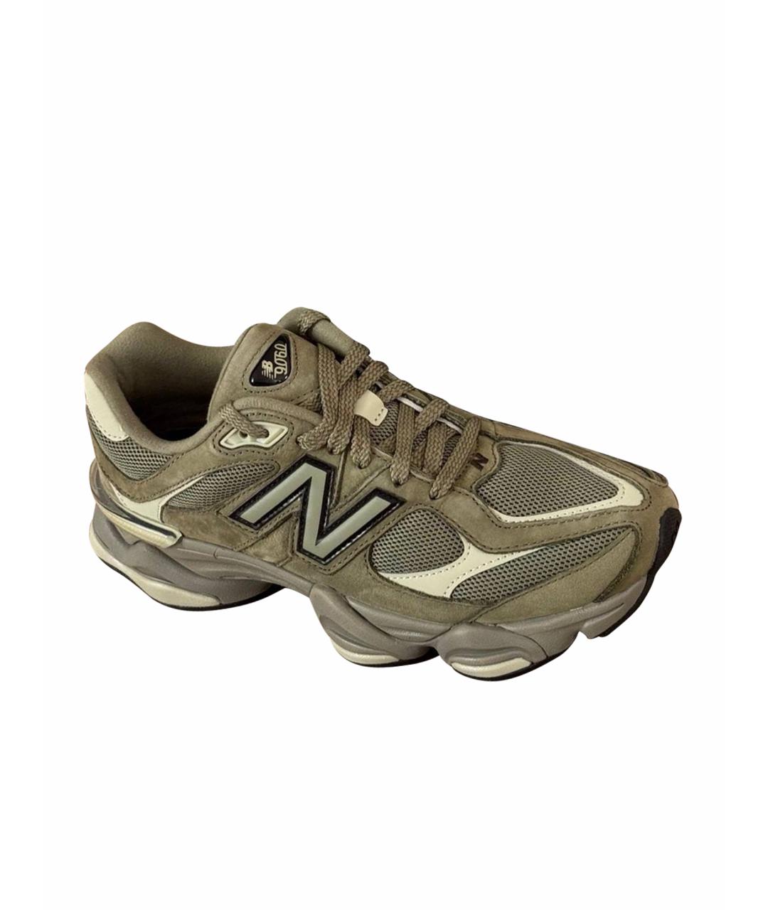 NEW BALANCE Хаки кожаные низкие кроссовки / кеды, фото 1