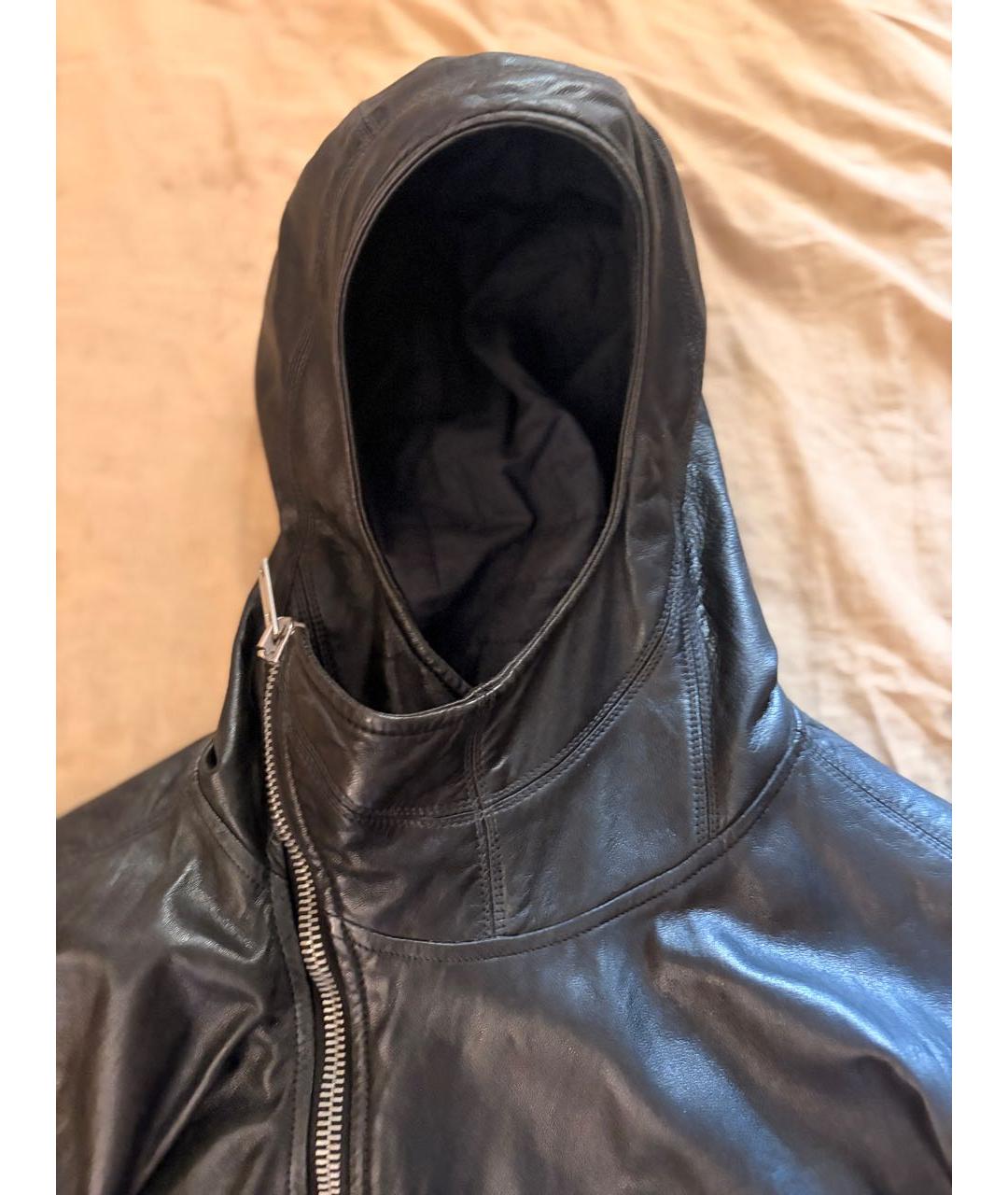RICK OWENS Черная кожаная куртка, фото 4