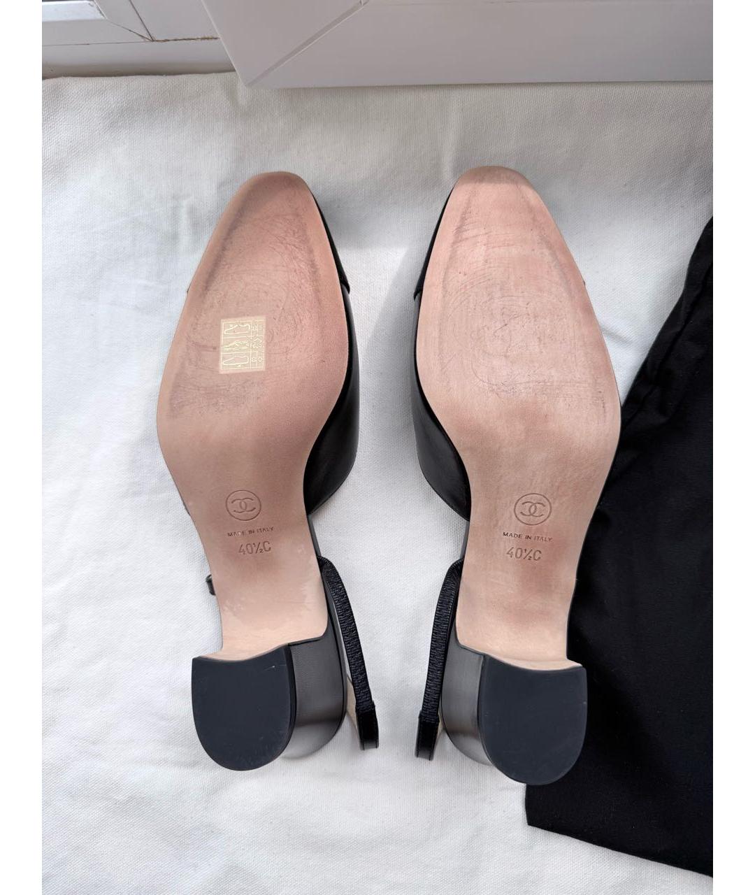 CHANEL Черные кожаные туфли, фото 7