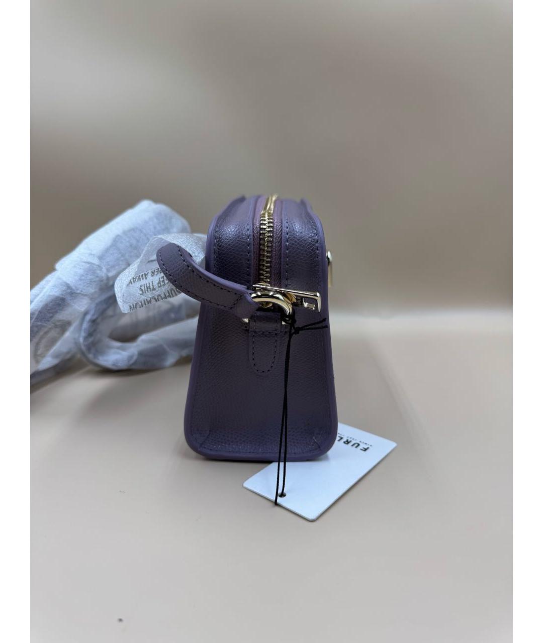 FURLA Фиолетовая кожаная сумка через плечо, фото 4
