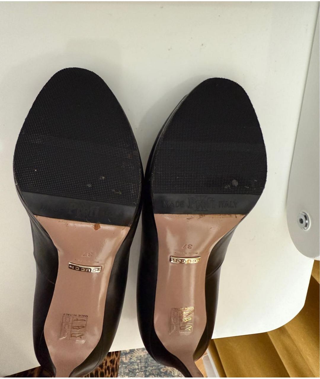 GUCCI Черные кожаные туфли, фото 5
