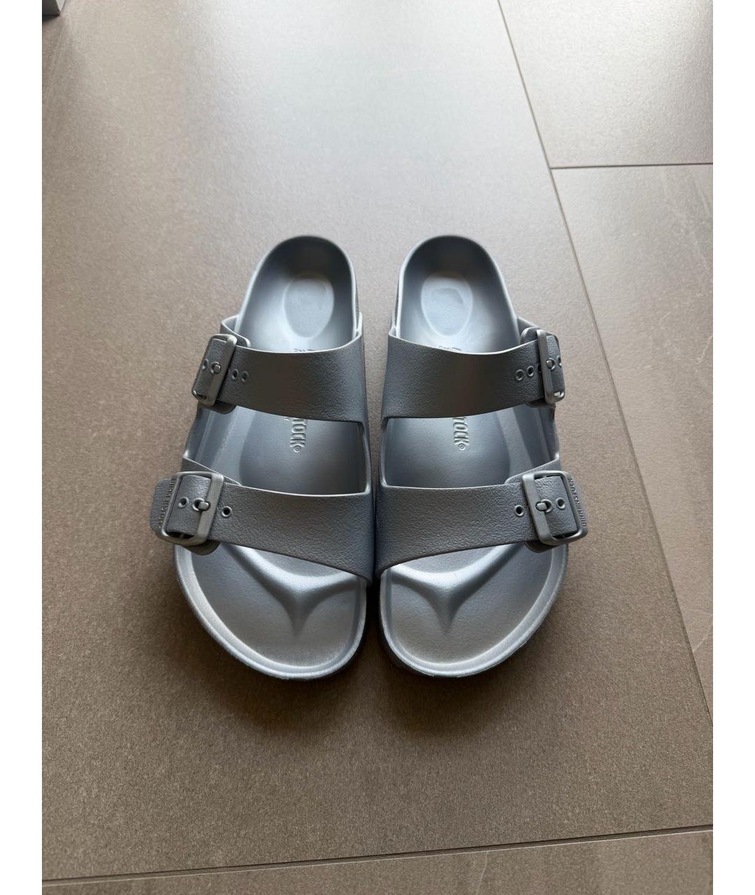 BIRKENSTOCK Серебряные резиновые сандалии, фото 3
