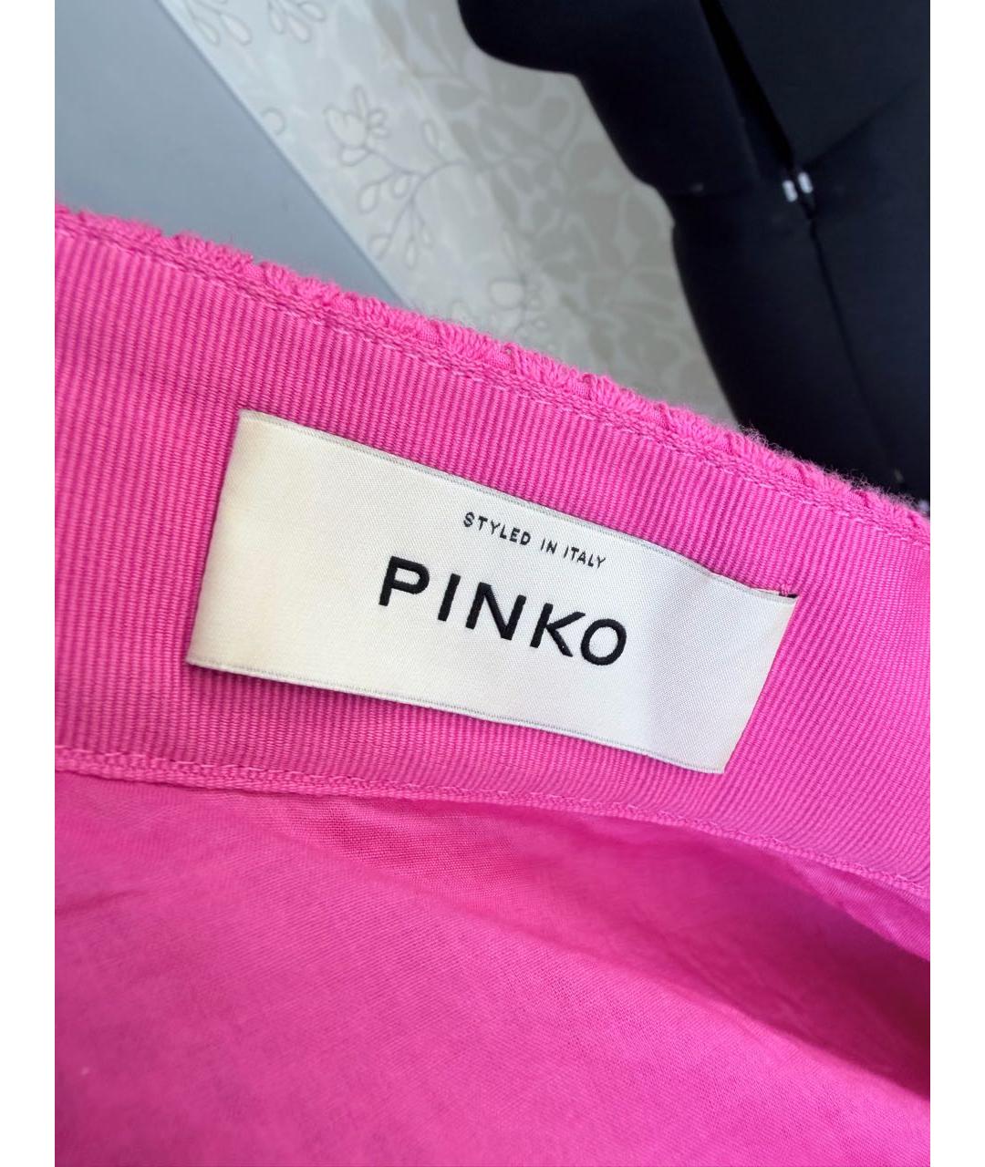 PINKO Фуксия полиэстеровая юбка миди, фото 4
