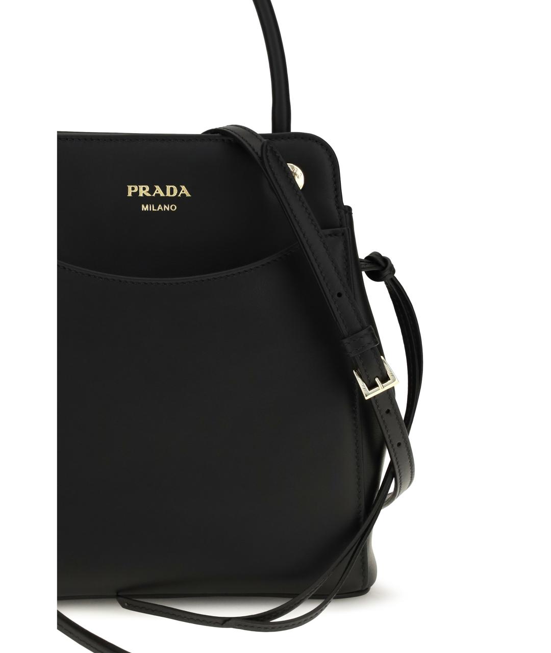 PRADA Черная кожаная сумка тоут, фото 4