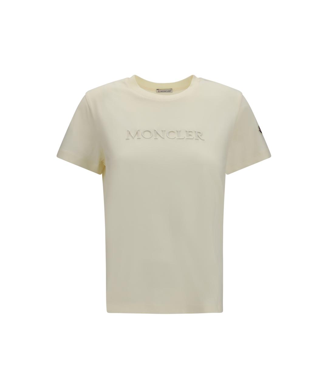 MONCLER Белая хлопковая футболка, фото 1