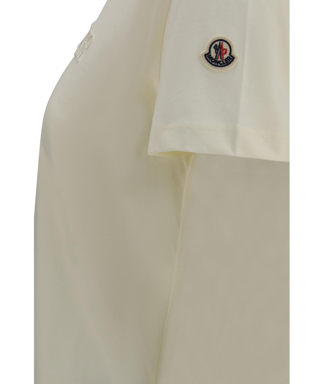 MONCLER Белая хлопковая футболка, фото 3