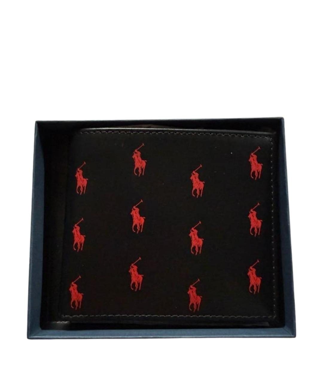 POLO RALPH LAUREN Черный кожаный кошелек, фото 1